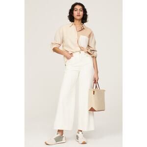 Wrangler Worldwide 661 White Wide Leg High Rise Denim Jeans Size 26